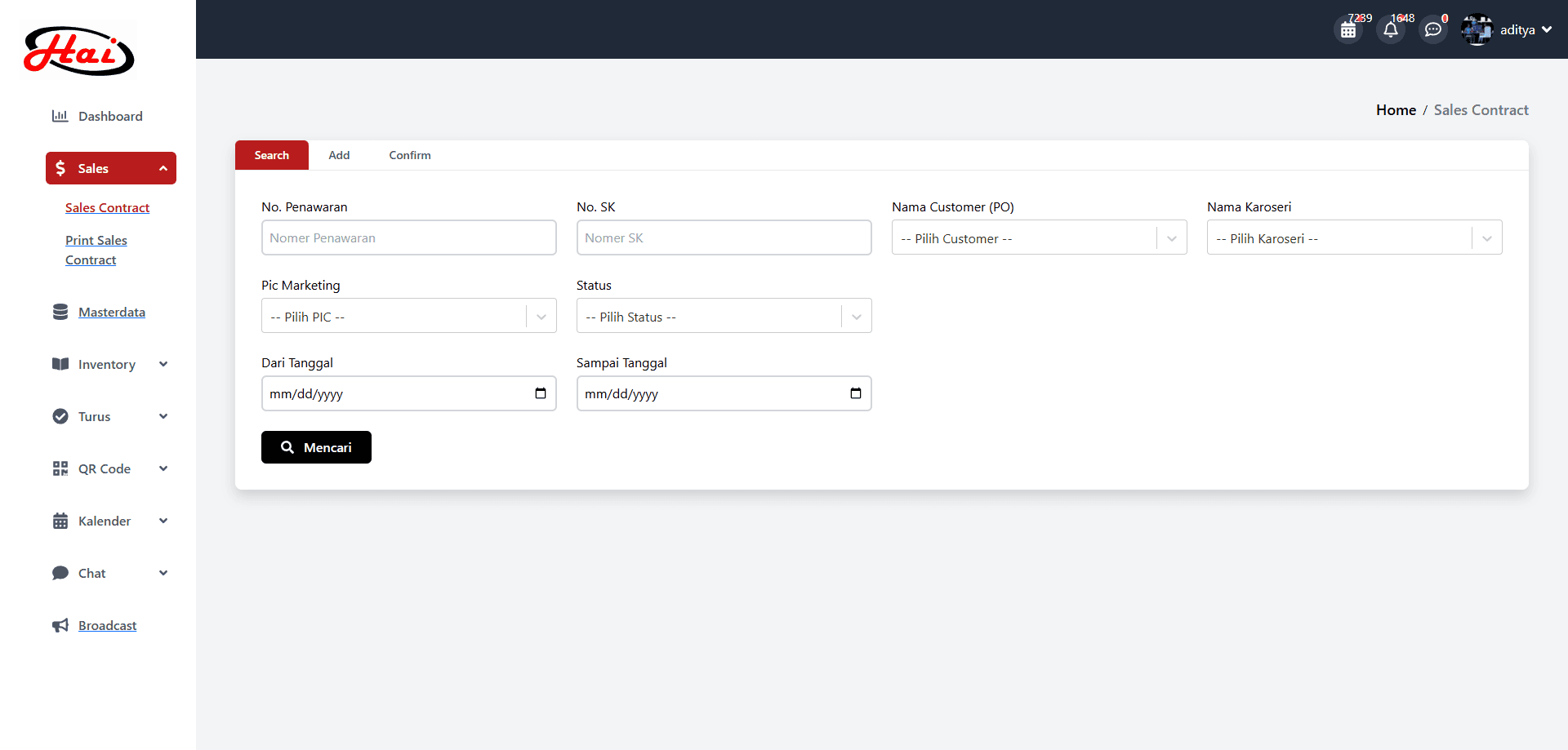 Internal ERP & Admin Dashboard