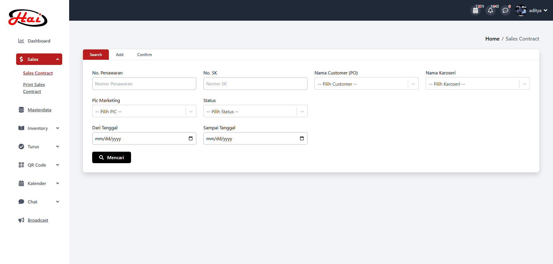 Internal ERP & Admin Dashboard
